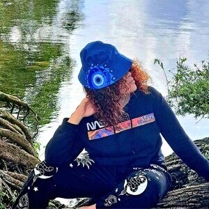 Hat Bucket Hand painted hat withmandala